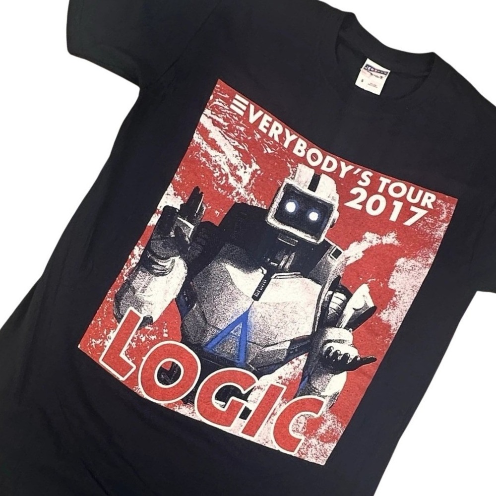 Logic‎ Everybodys Tour 2017 Concert T-Shirt Mens Small Black Joey Bada$$ Jerzees